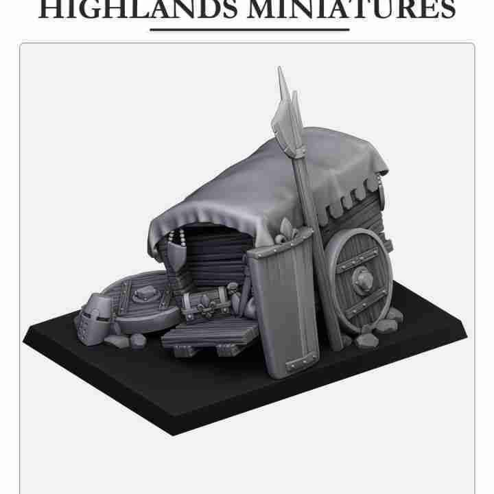 Highland Miniatures - Gallia Weapons Cart - The Medieval Kingdom