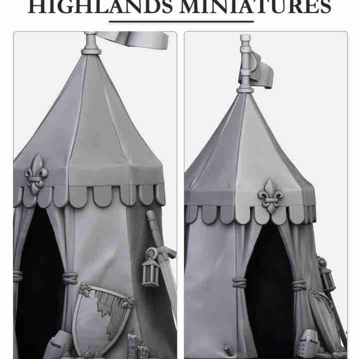 Highland Miniatures - Gallia Tent and Post - The Medieval Kingdom