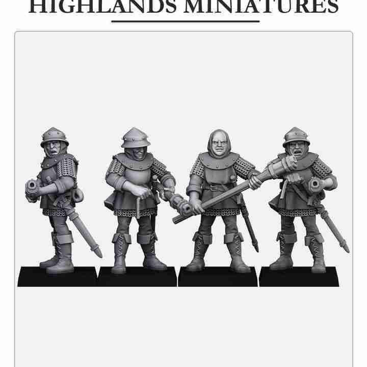Gallia Shooters: Handgunners  - Highlands Miniatures - The Medieval Kingdom