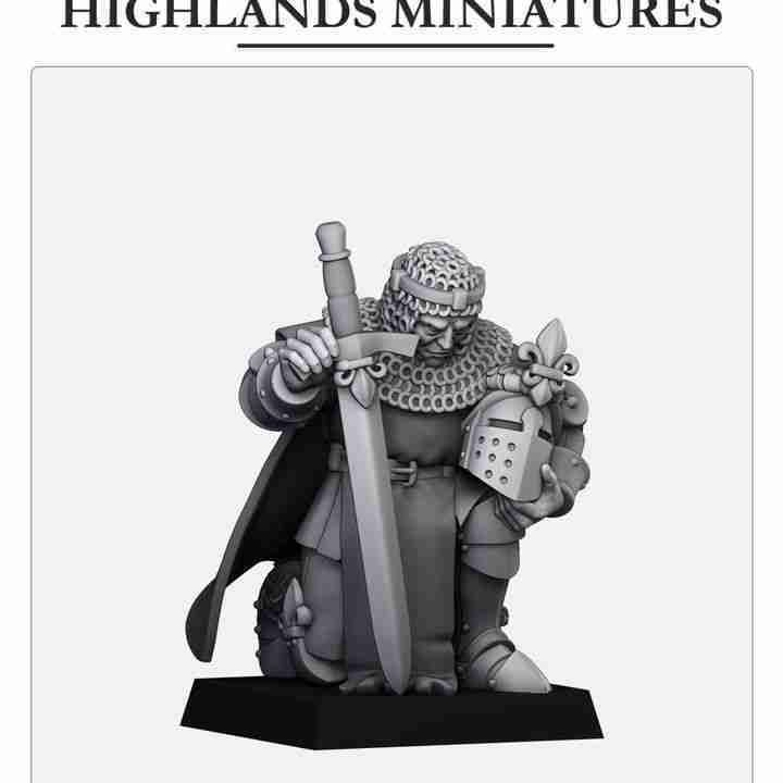 Highland Miniatures - Gallia Kneeling Knight - The Medieval Kingdom