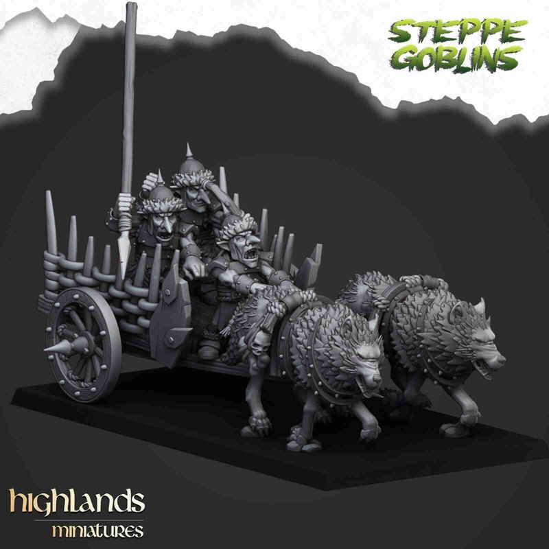 Goblin Wolf Chariot - Highlands Miniatures - Steppe Tribes
