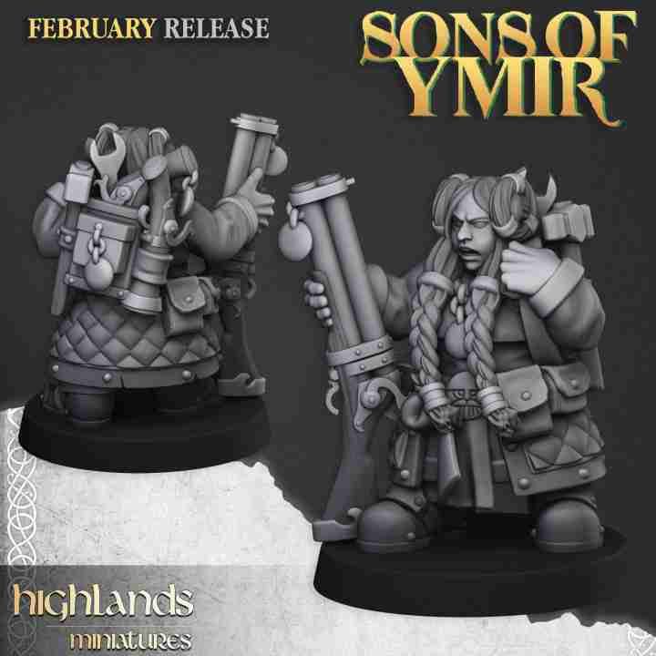 Female Dwarf Engineer - Highlands Miniatures - Sons of Ymir