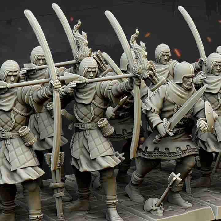 Medieval Archers Unit - Highlands Miniatures - Gallia - The Medieval Kingdom