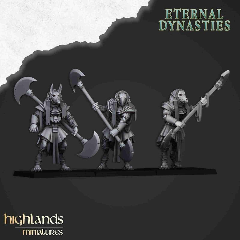 Anubis Guard Great Weapons x3 - Highlands Miniatures - Eternal Dynasties