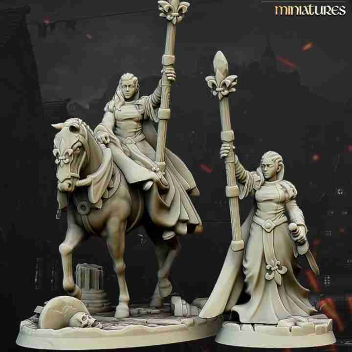 Damsel of the Lady { foot and mounted } - Highlands Miniatures - Gallia - The Medieval Kingdom