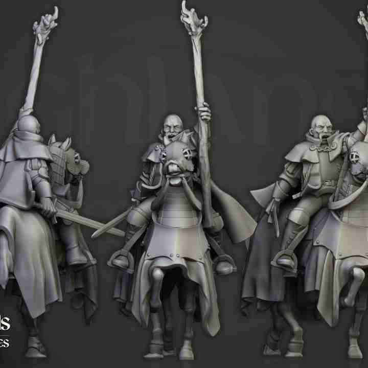 Sunland Imperial Battle Wizard Mounted with Staff - Highlands Miniatures - Sunland - The Empire of the Sun