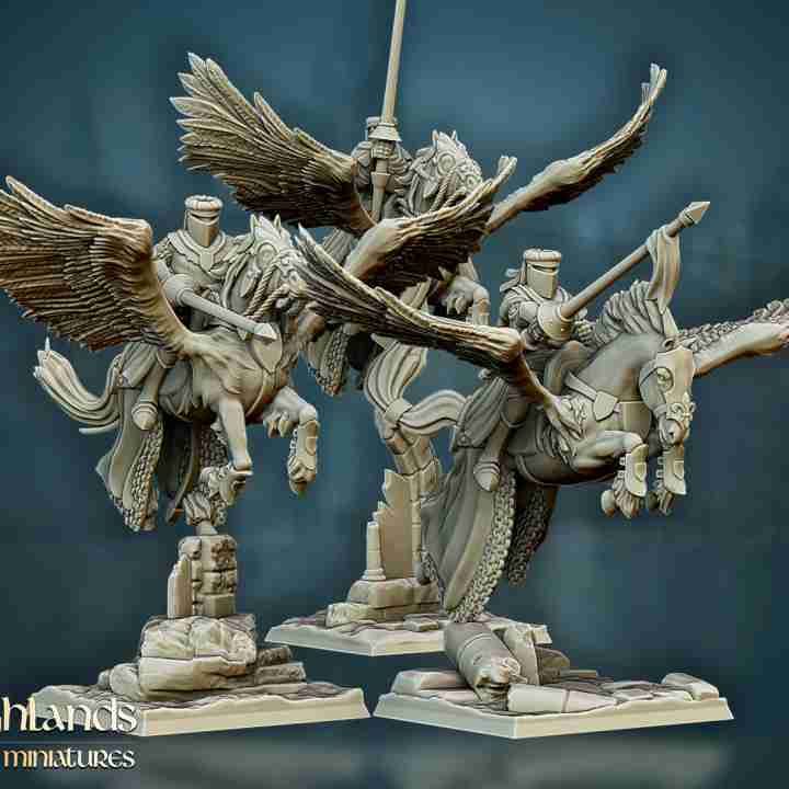 Pegasus Knights unit [3] - Highlands Miniatures - Gallia - The Medieval Kingdom
