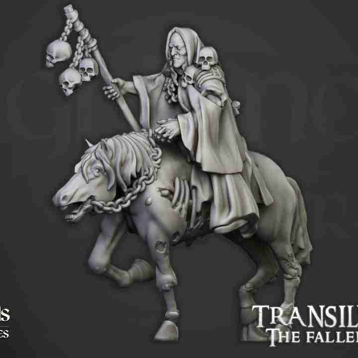 The Necromancer Mounted - Highlands Miniatures - Transilvanya - The Fallen Realm