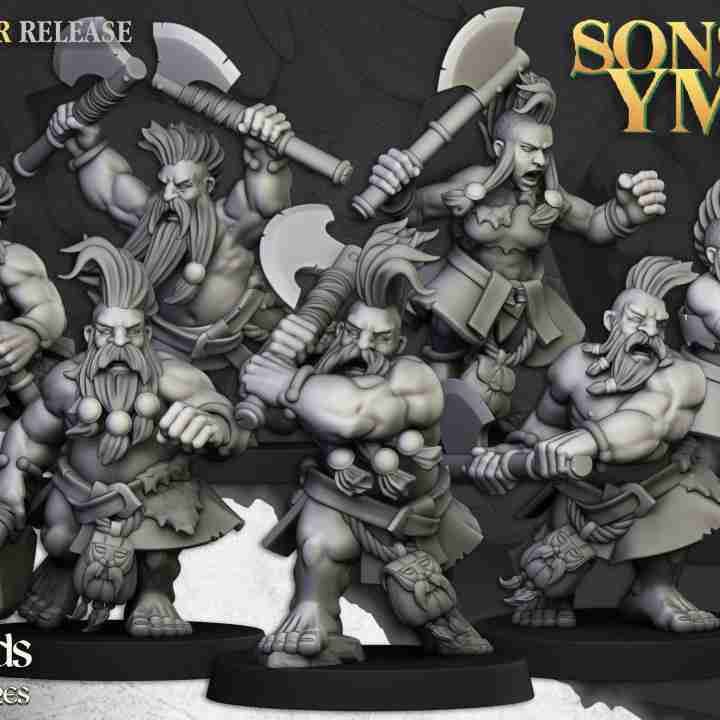 Dwarf Deathseeker Unit   - Highlands Miniatures - Dwarfs, Sons of Ymir
