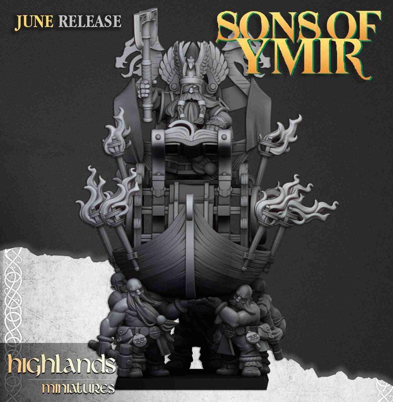 Great Dwarf King on Throne - Highlands Miniatures - Sons of Ymir