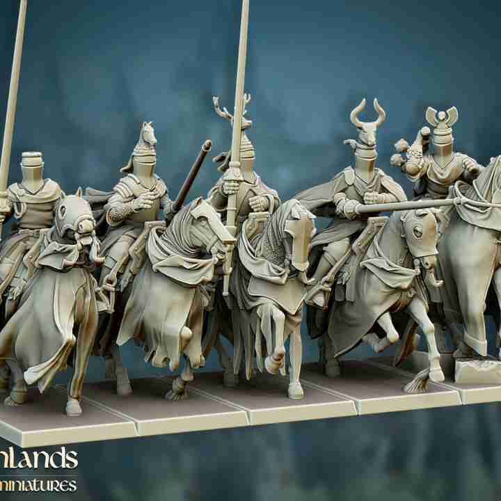 Grail Knights Unit - Highlands Miniatures - Gallia - The Medieval Kingdom