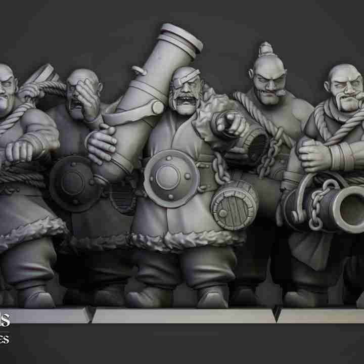 Khazarian Gunners Unit with Yak  - Highlands Miniatures - Khazarian Ogres