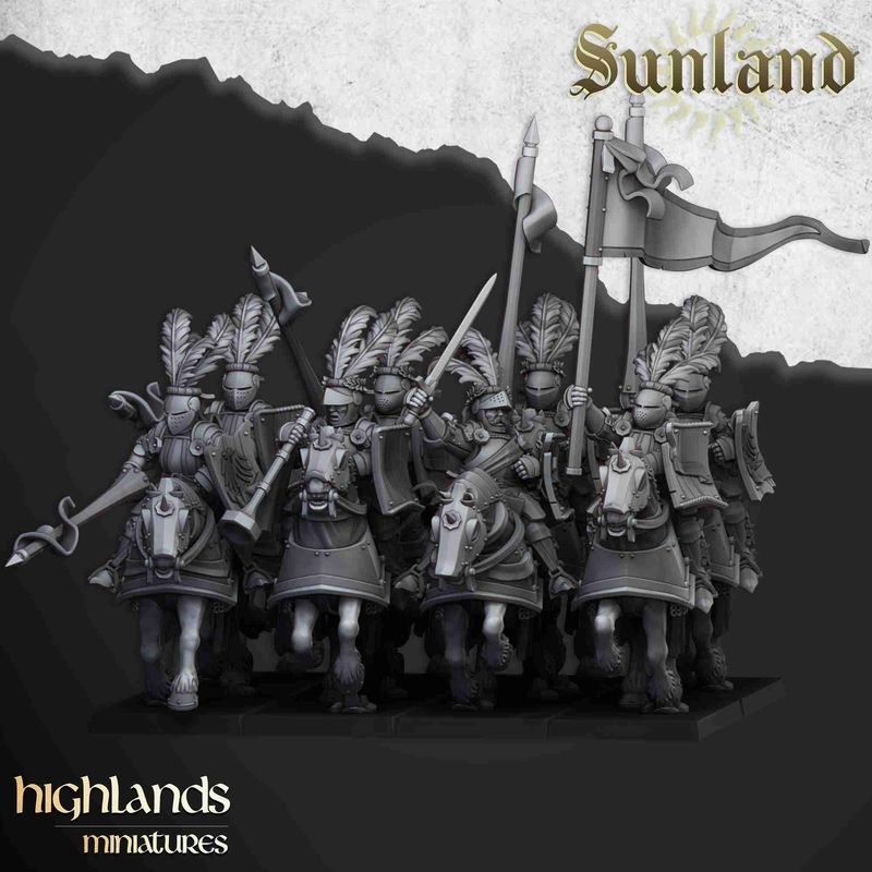 NEW Sunland Knights on Horse Unit - Highlands Miniatures - 32mm - Sunland - The Empire of the Sun