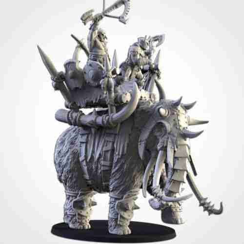 Ogres on Mammoth -  Txalri Factory Miniatures -   Ogres - The Northern Tribes