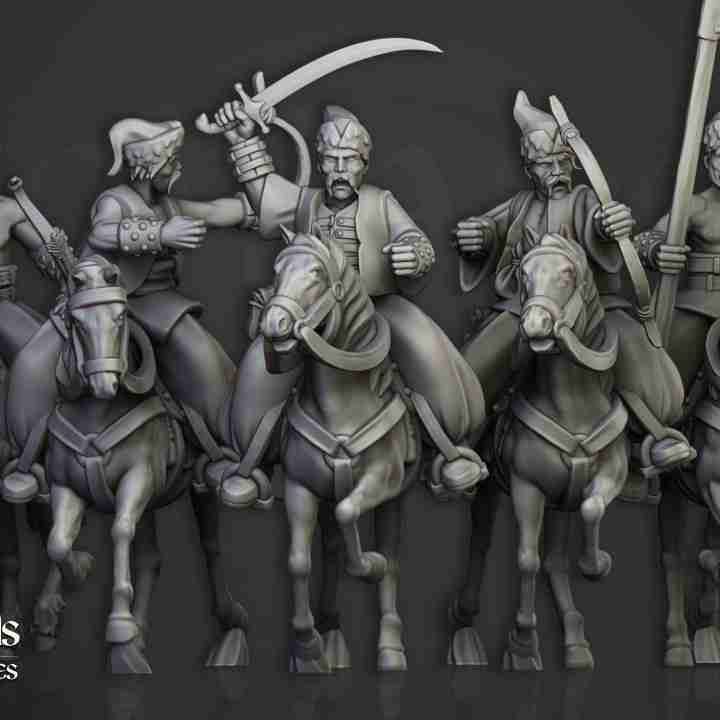Cossack Light Cavalry - Highlands Miniatures - Kislev , The Northern Empire