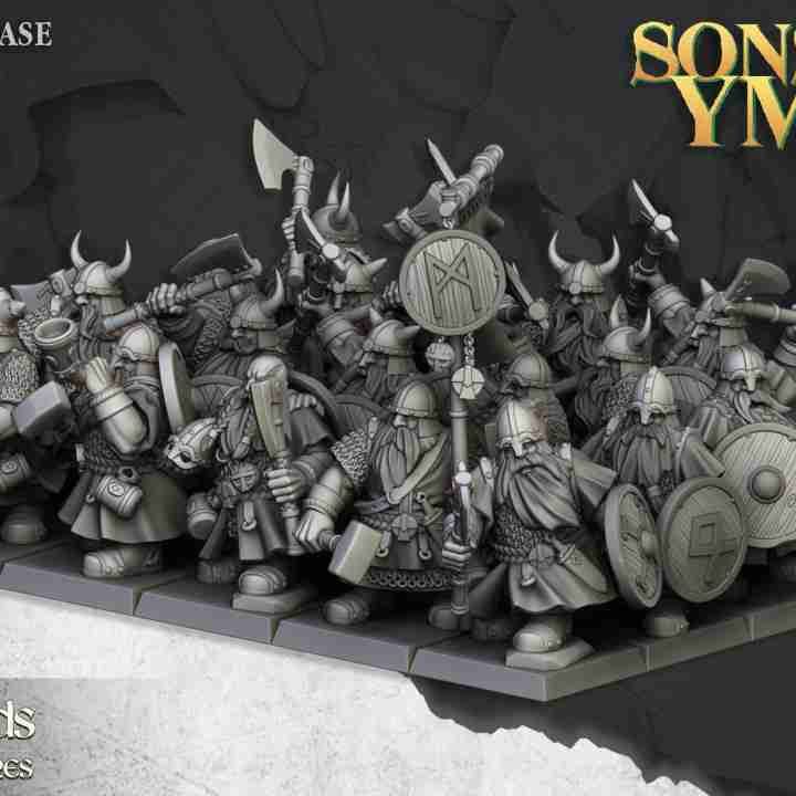 Dwarf Warriors Unit   - Highlands Miniatures - Dwarfs, Sons of Ymir
