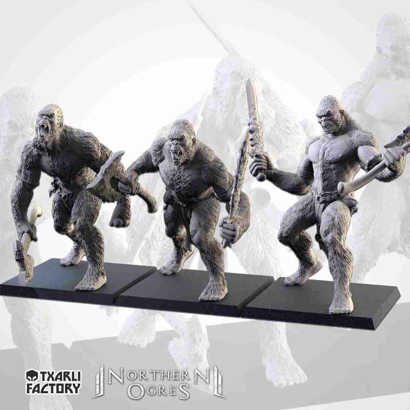 Yetis Unit [ 3 models ]  -  Txalri Factory Miniatures -  Ogres - The Northern Tribes