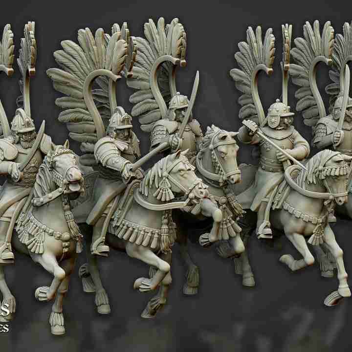 Winged Hussars of Volhynia  with Swords - Highlands Miniatures - Kislev , The Northern Empire