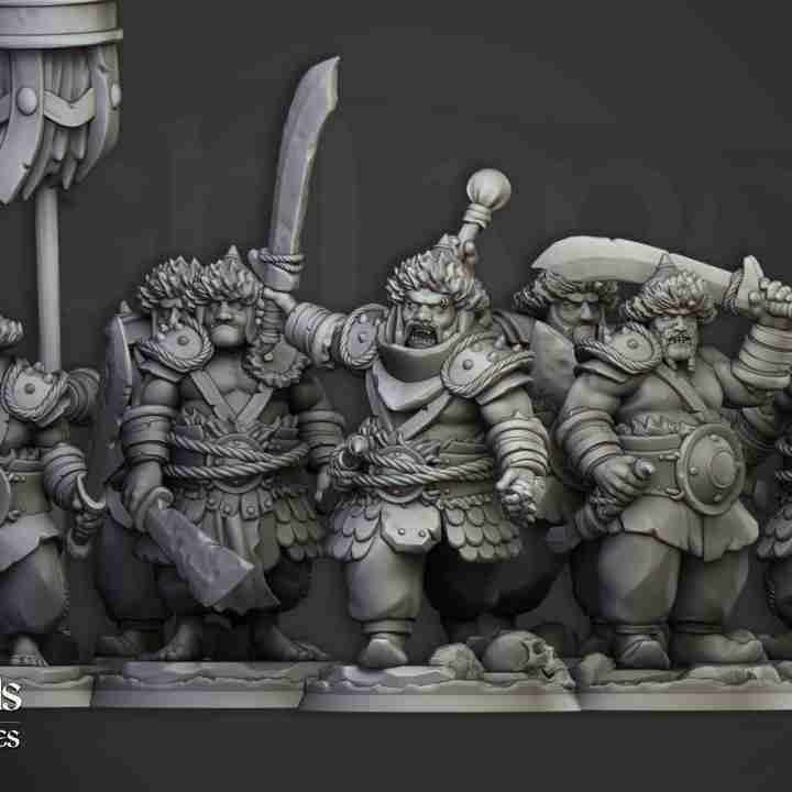 Khazarian Warriors Unit   - Highlands Miniatures - Khazarian Ogres