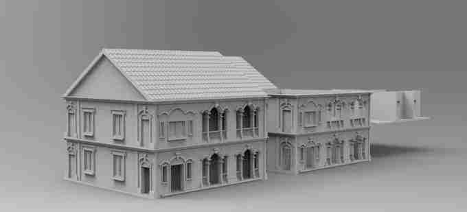 French Colonial House , stl file, Vietnam , ww2