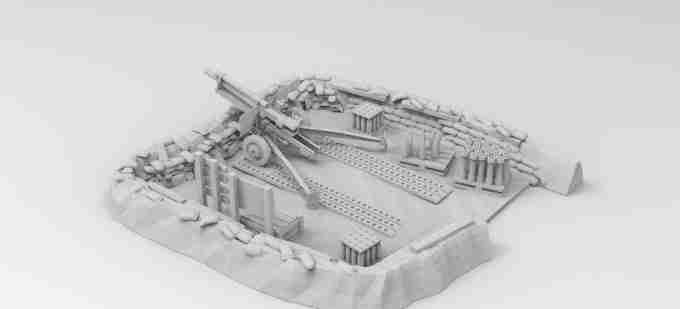 Gun Pit, Does not include Gun , stl file, Vietnam , ww2
