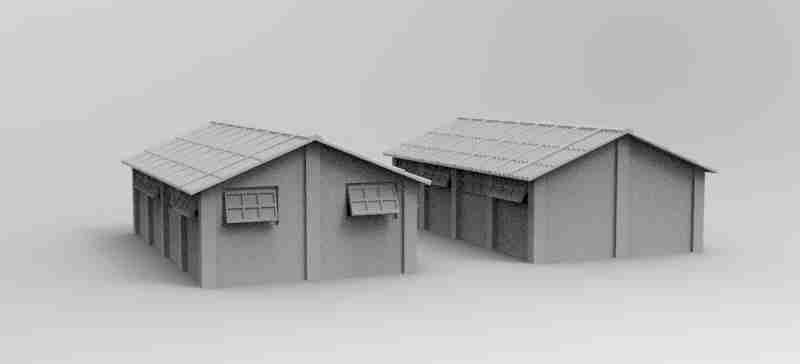 Barracks , stl file, Vietnam , ww2