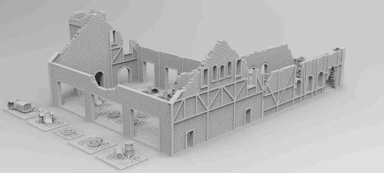 Factory Ruin , stl file, World War 2