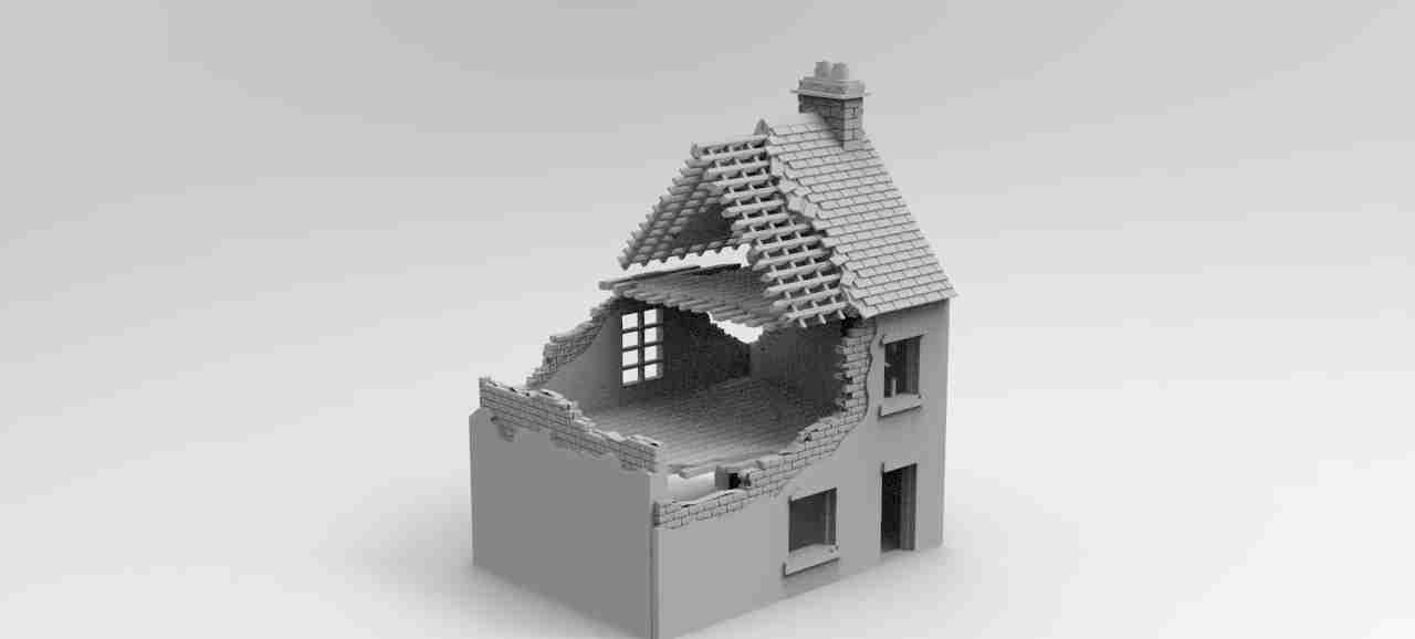 Street Ruin 3 , stl file, World War 2