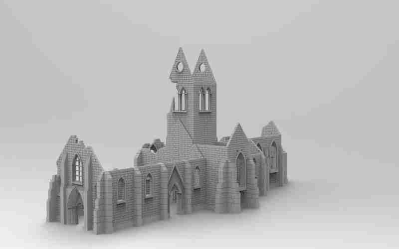 Large Church , stl file, World War 2