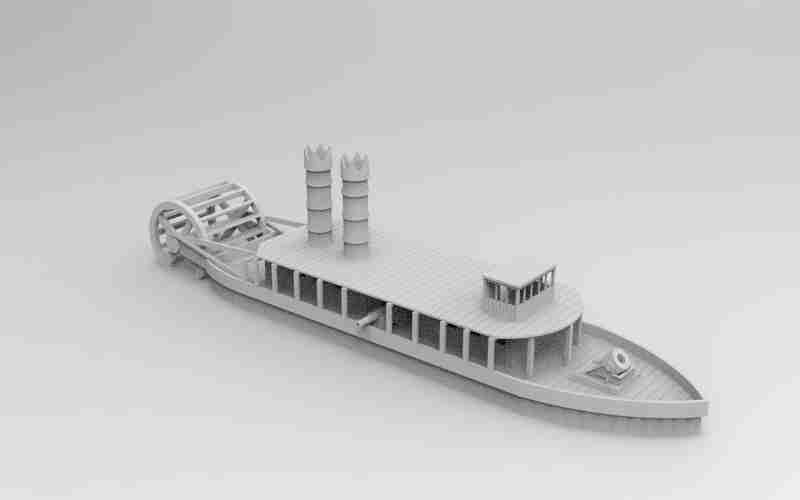 Paddle Steamer , stl file, Wild West