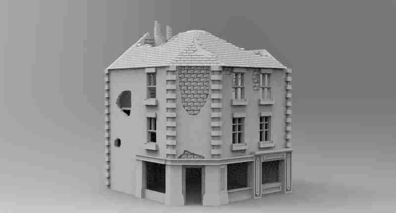 Corner Shop , stl file, World War 2