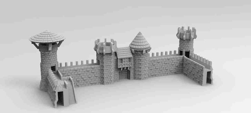 Castle Walls , stl file, Fantasy
