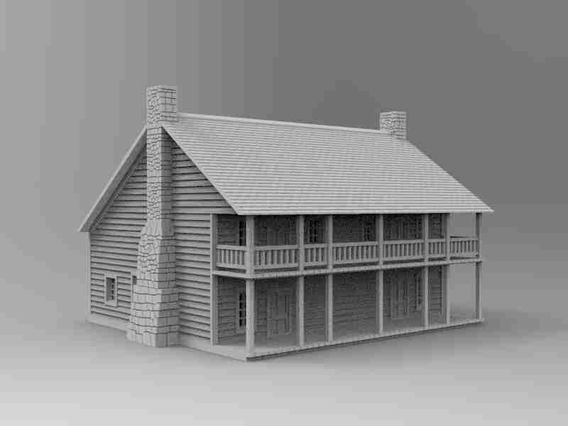 Elkhorn Tavern , stl file, Wild West