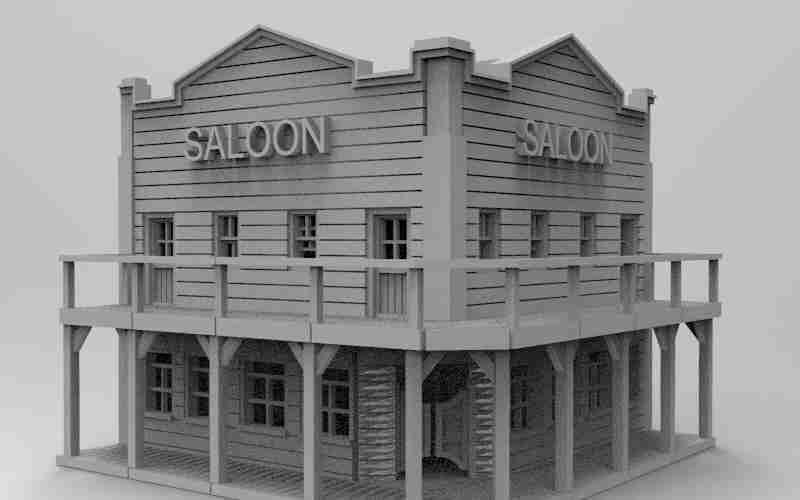 Deadwood Saloon , stl file, Wild West