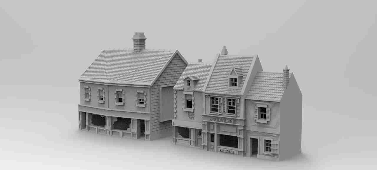 Street Shop Set , stl file, World War 2