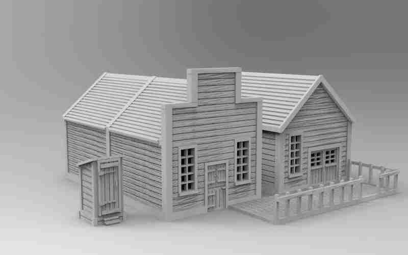 Wild West Workshop and Warehouse , stl file, Wild West