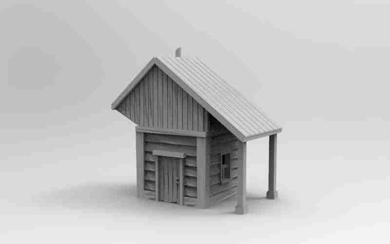 Small Homesteads [ 3 buildings ] , stl file, Wild West