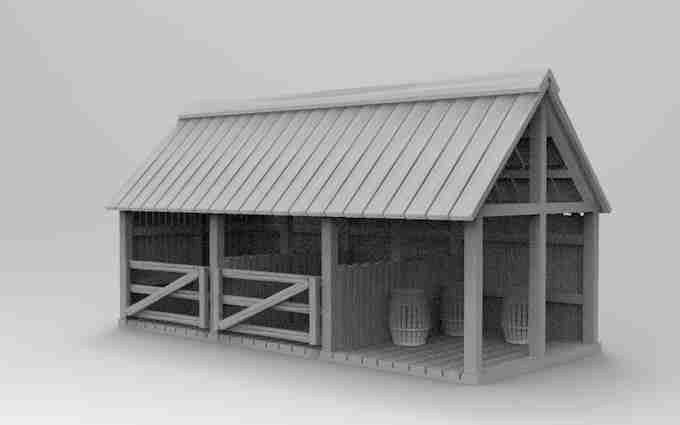 WESTERN STABLES , stl file, Wild West