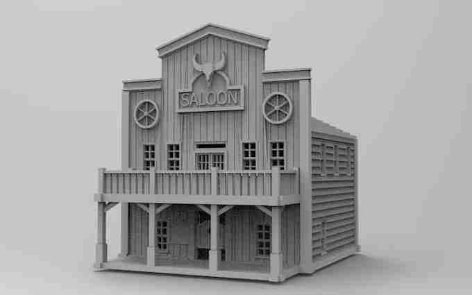 WESTERN SALOON , stl file, Wild West