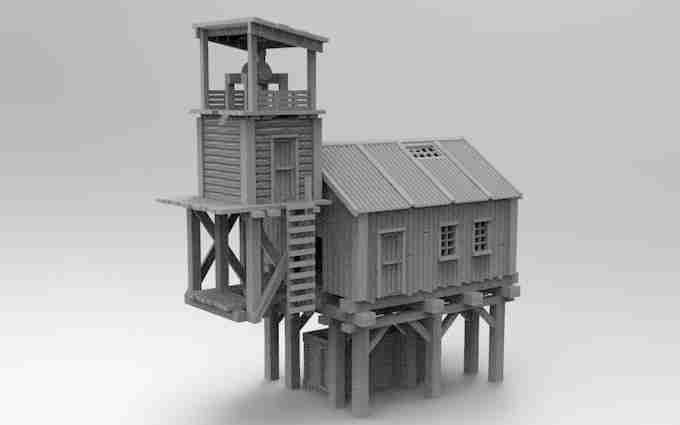 WESTERN WATER HOUSE , stl file, Wild West