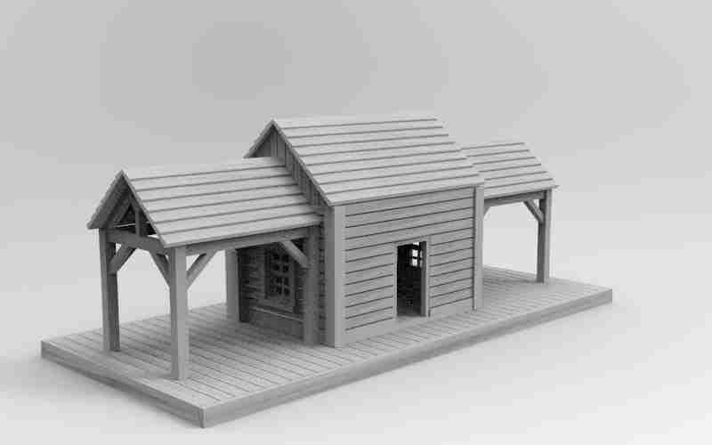 Small Town Station , stl file, Wild West