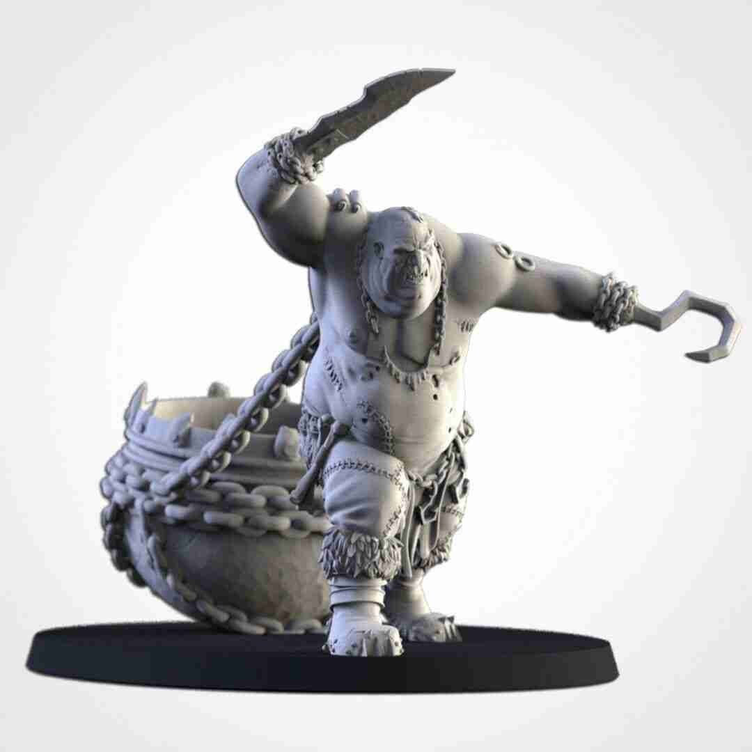 Ogre Butcher With Cauldron -  Txalri Factory Miniatures -   Ogres - The Northern Tribes