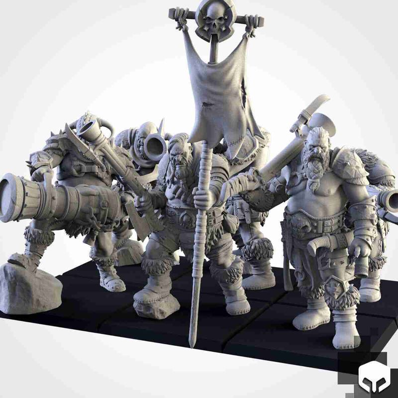 Ogre Bombardiers [ 6 ]  -  Txalri Factory Miniatures -  Ogres - The Northern Tribes