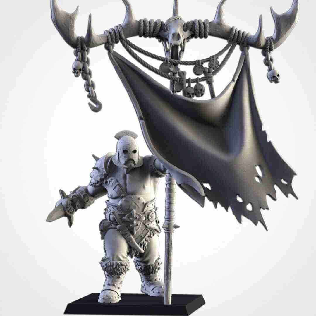 Ogre Battle Bearer  -  Txalri Factory Miniatures -   Ogres - The Northern Tribes