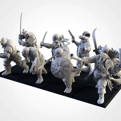 Ogres Mercenaries [ 8 ]  -  Txalri Factory Miniatures -  Ogres - The Northern Tribes