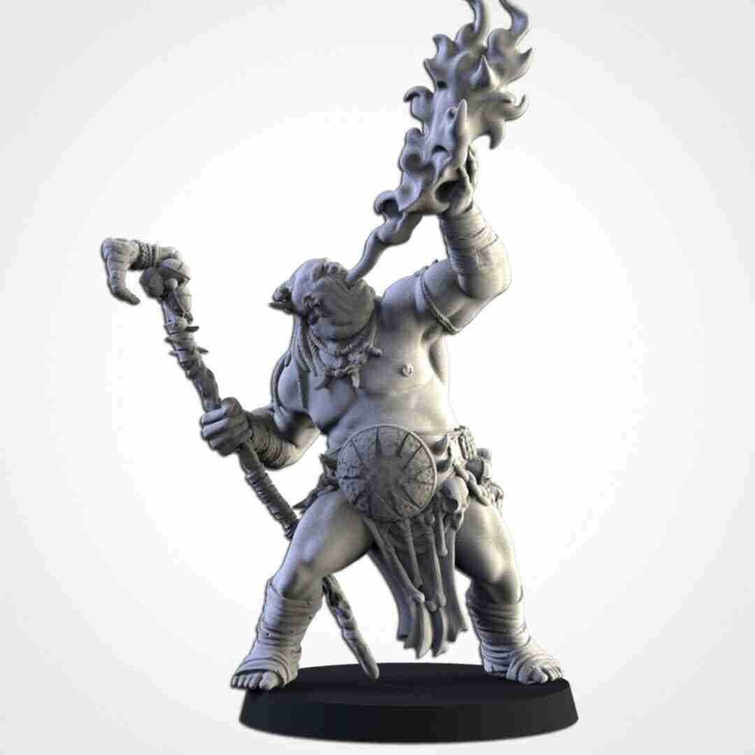 Ogre Shaman 1 -  Txalri Factory Miniatures -   Ogres - The Northern Tribes