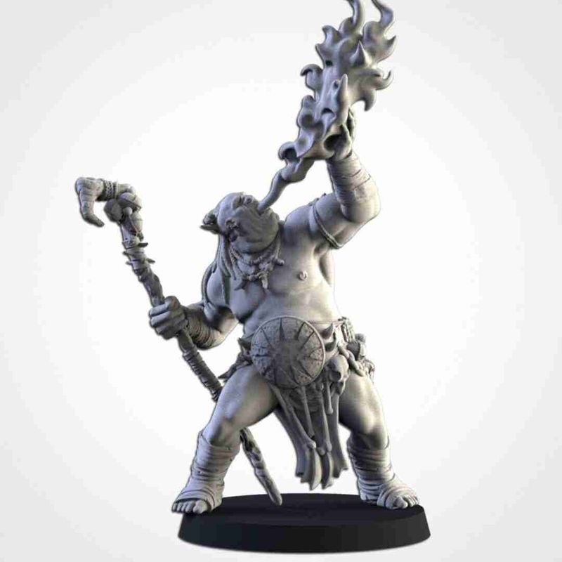 Ogre Shaman 1 -  Txalri Factory Miniatures -   Ogres - The Northern Tribes