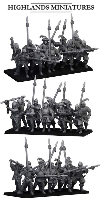 Sunland Empire Spearmen - Highlands Miniatures - The Empire of the Sun