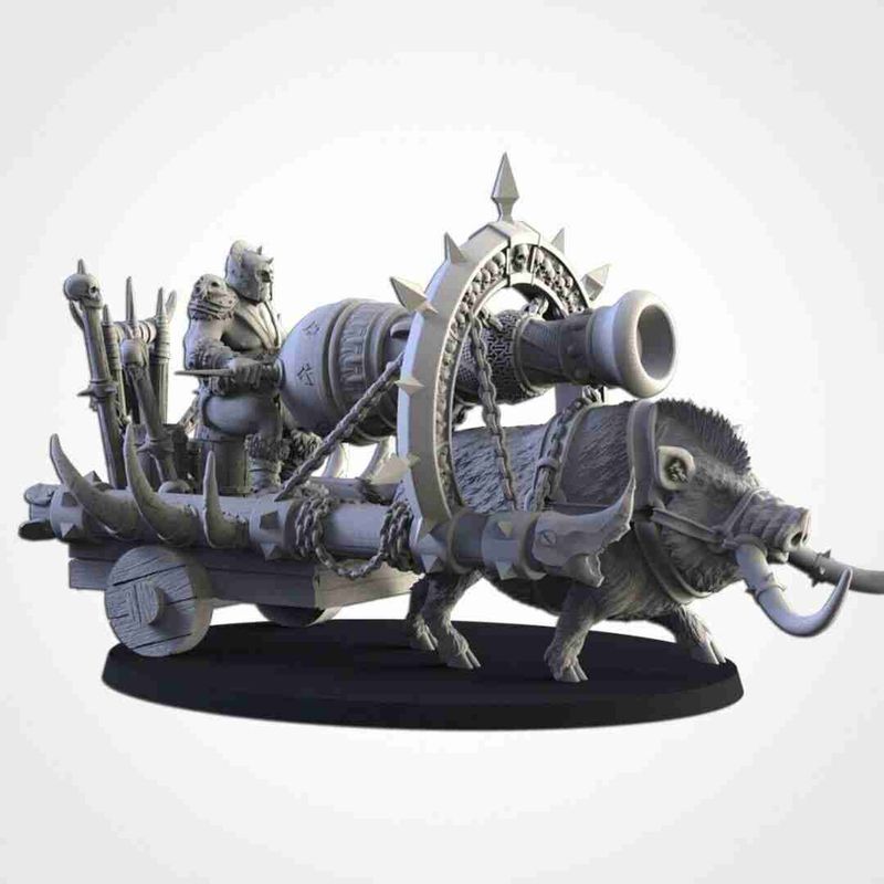Ogre Mounted Thunder Cannon -  Txalri Factory Miniatures -   Ogres - The Northern Tribes
