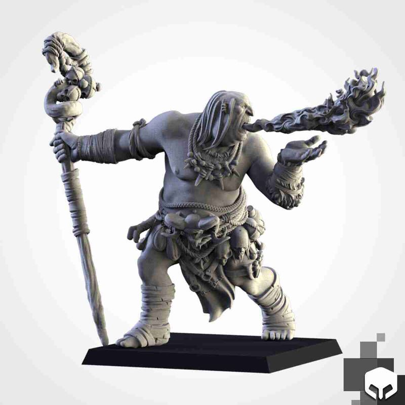 Ogre Shaman 2 -  Txalri Factory Miniatures -   Ogres - The Northern Tribes